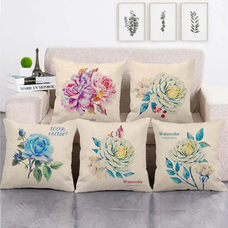 Flowers Fauxlinen Cushion Cover Blue Rose Pillowcases Decorative for Living Room Sofa Couch Decor Sweet Home Accessories 45x45cm
Flowers Fauxlinen Cushion Cover Blue Rose Pillowcases Decorative for Living Room Sofa Couch Decor Sweet Home Accessories 45x45cm