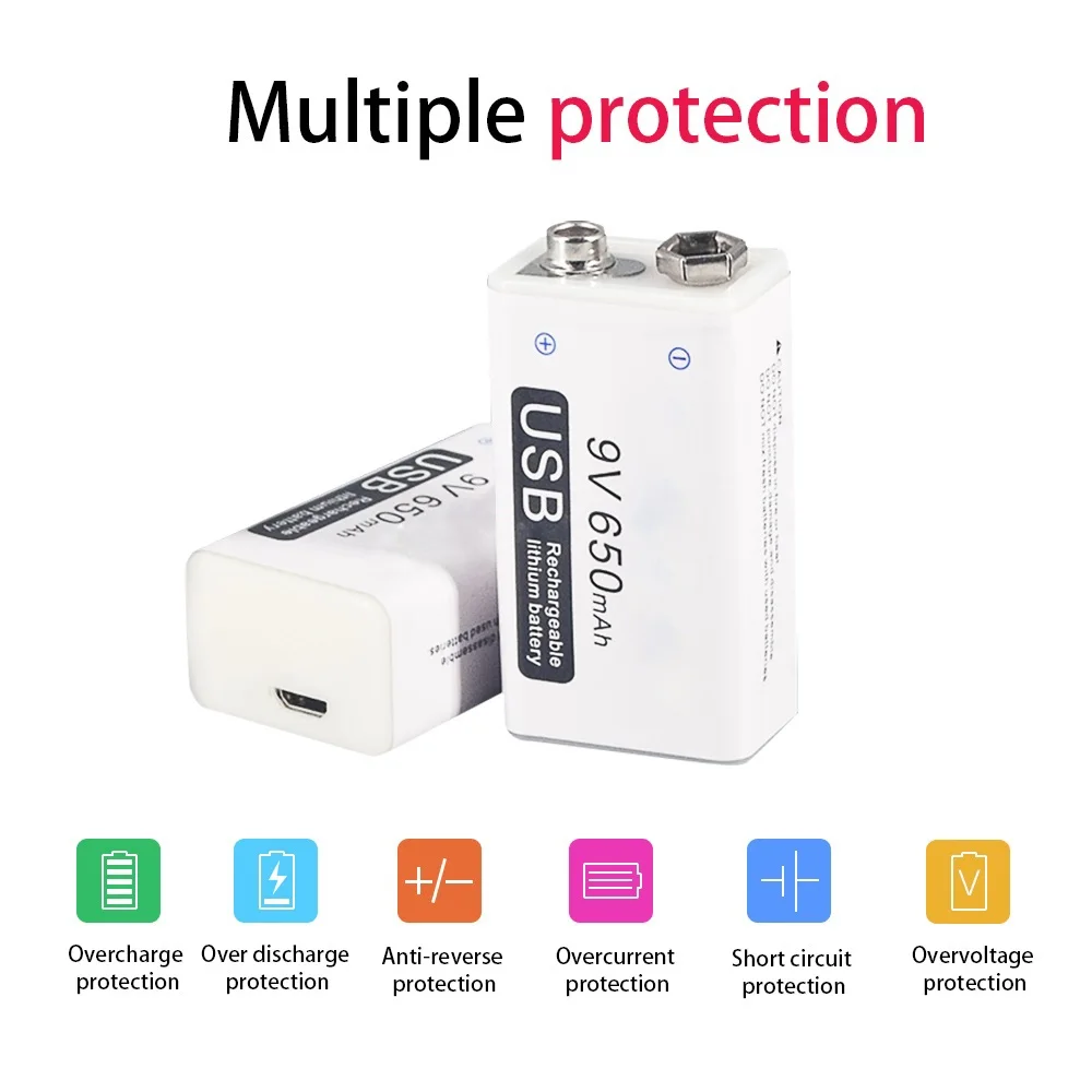 USB 9 650mAh micro Volt li-ion Rechargeable Battery 6F22 9V Li ion Lithium Battery for RC Helicopter Model Microphone Toy
USB 9 650mAh micro Volt li-ion Rechargeable Battery 6F22 9V Li ion Lithium Battery for RC Helicopter Model Microphone Toy