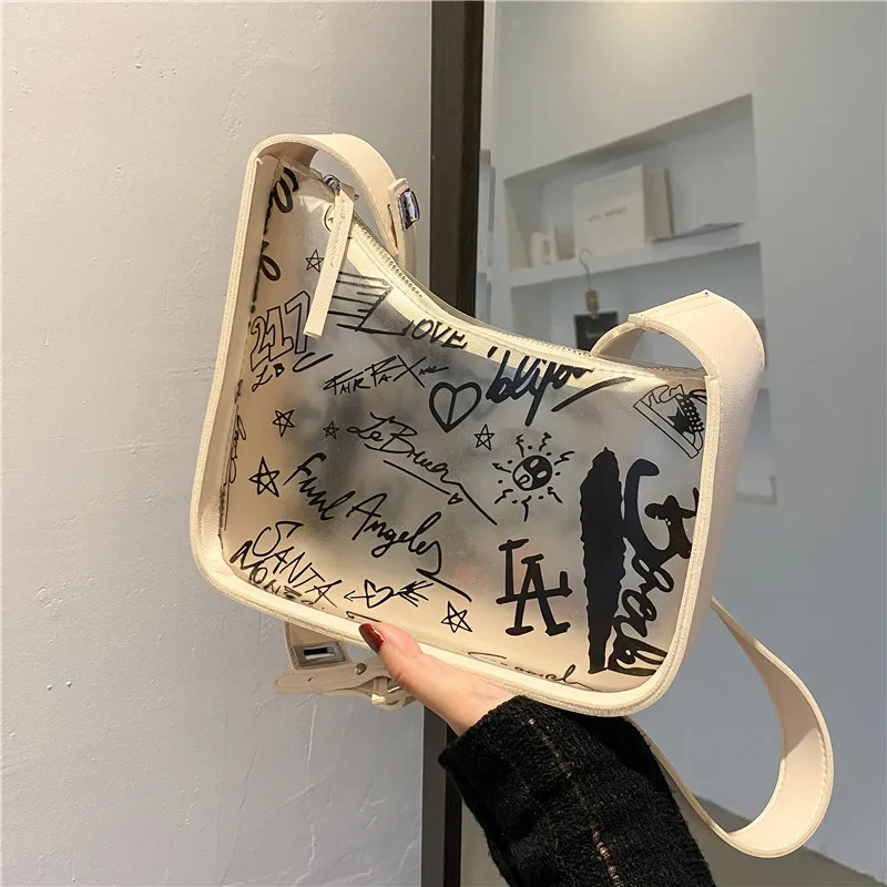 Transparent Women's Bag Summer New Trendy Fashion Graffiti Simple Single Shoulder Handbag Purses and Handbags Luxury Designer
Transparent Women's Bag Summer New Trendy Fashion Graffiti Simple Single Shoulder Handbag Purses and Handbags Luxury Designer
