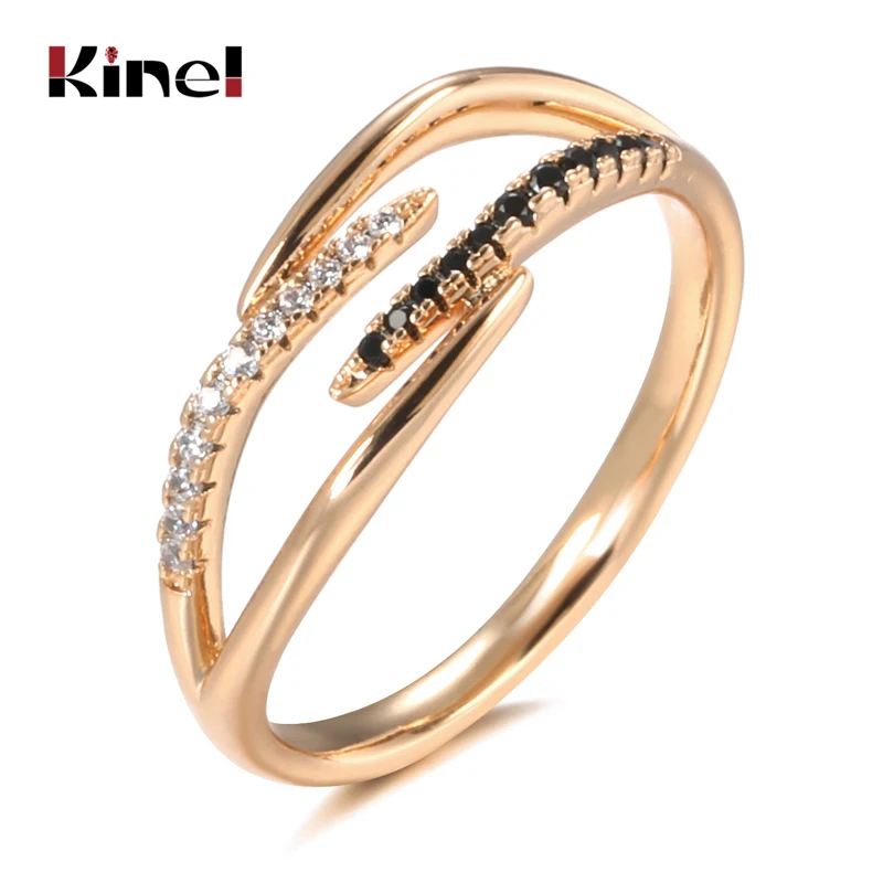 Kinel Fashion Black Natural Zircon Rings for Women Luxury 585 Rose Gold Geometry Cross Ring Vintage Wedding Fine Jewelry
Kinel Fashion Black Natural Zircon Rings for Women Luxury 585 Rose Gold Geometry Cross Ring Vintage Wedding Fine Jewelry