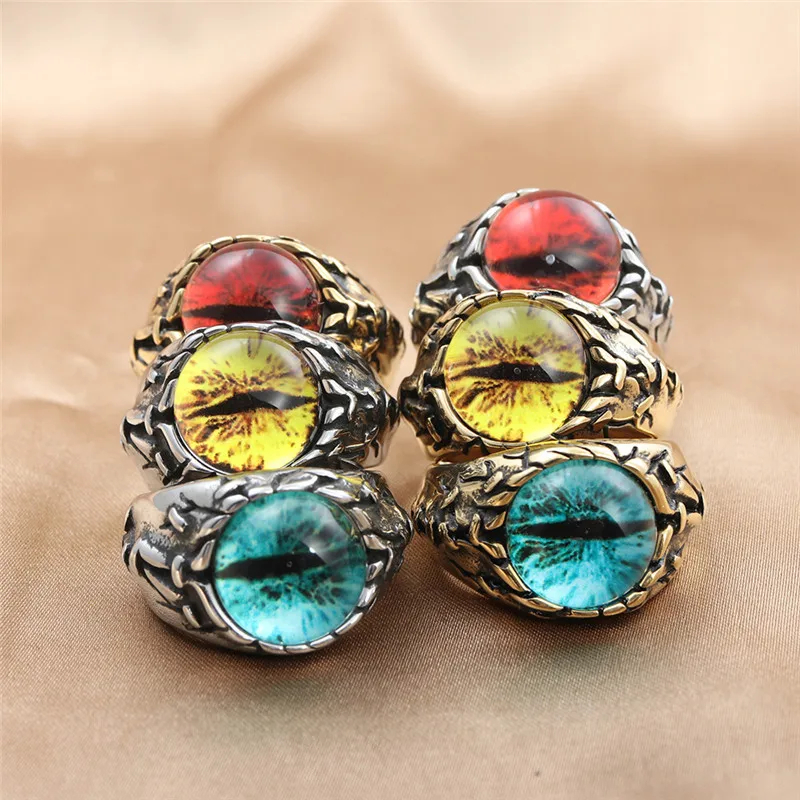 Gothic Blue/Red Stone Demon Eye Ring For Men Domineering Punk Stainless Steel Biker Ring Fashion Jewelry Gift Wholesale
Gothic Blue/Red Stone Demon Eye Ring For Men Domineering Punk Stainless Steel Biker Ring Fashion Jewelry Gift Wholesale