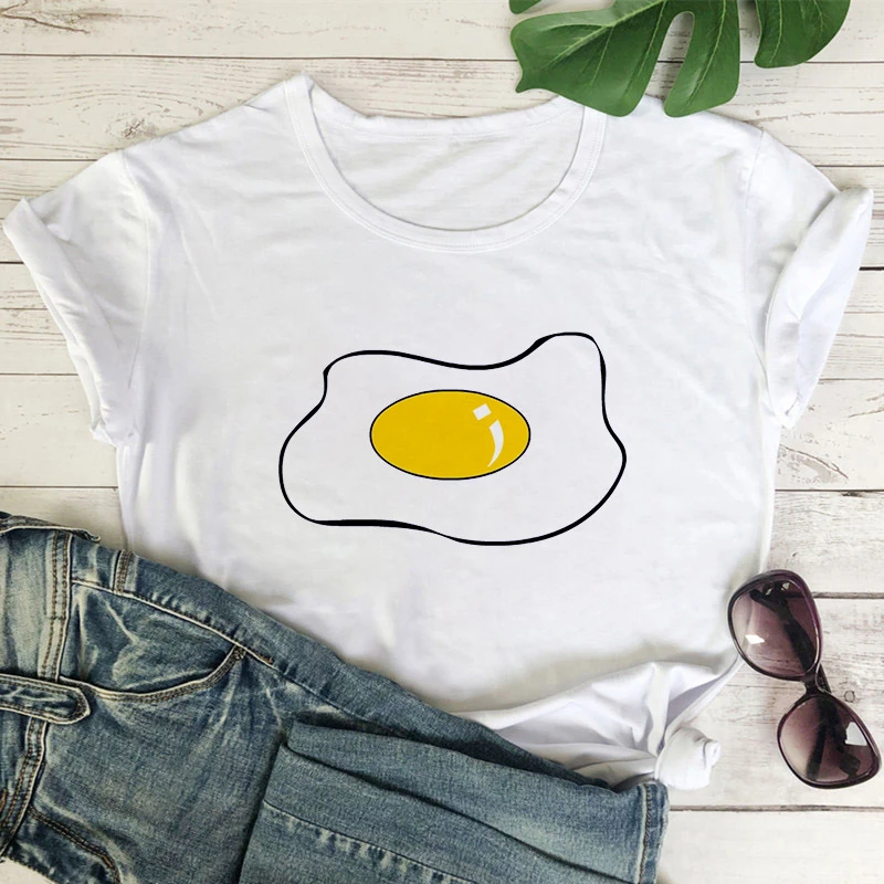 Fried Egg Cartoon Pattern Women's T-shirt Ulzzang tops white Tshirt female Fashion T-shirt Short Sleeve Tee Tops tee shirt femme
Fried Egg Cartoon Pattern Women's T-shirt Ulzzang tops white Tshirt female Fashion T-shirt Short Sleeve Tee Tops tee shirt femme
