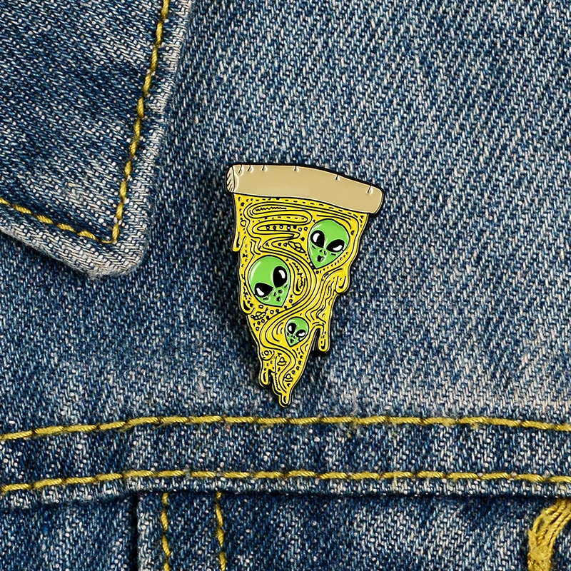 Alien head Pizza Pins Science fiction fan Enamel Metal Pins Brooches Badges Lapel Clothes Women Pins Jewelry Fashion Gifts
Alien head Pizza Pins Science fiction fan Enamel Metal Pins Brooches Badges Lapel Clothes Women Pins Jewelry Fashion Gifts
