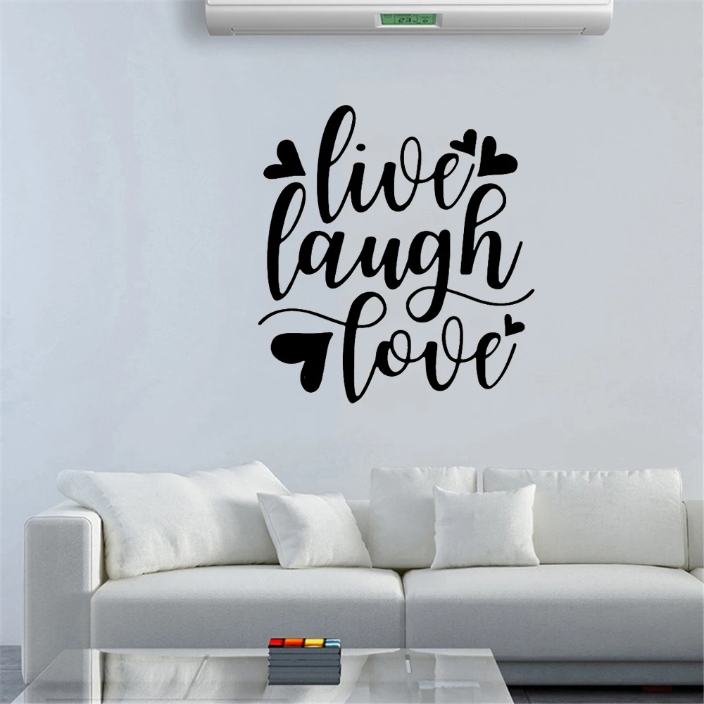 

Люби, живи, смейся мотивационные цитаты наклейки на стену с цитатой виниловые наклейки вдохновляющие современные украшения для дома Декор для спальни ph134