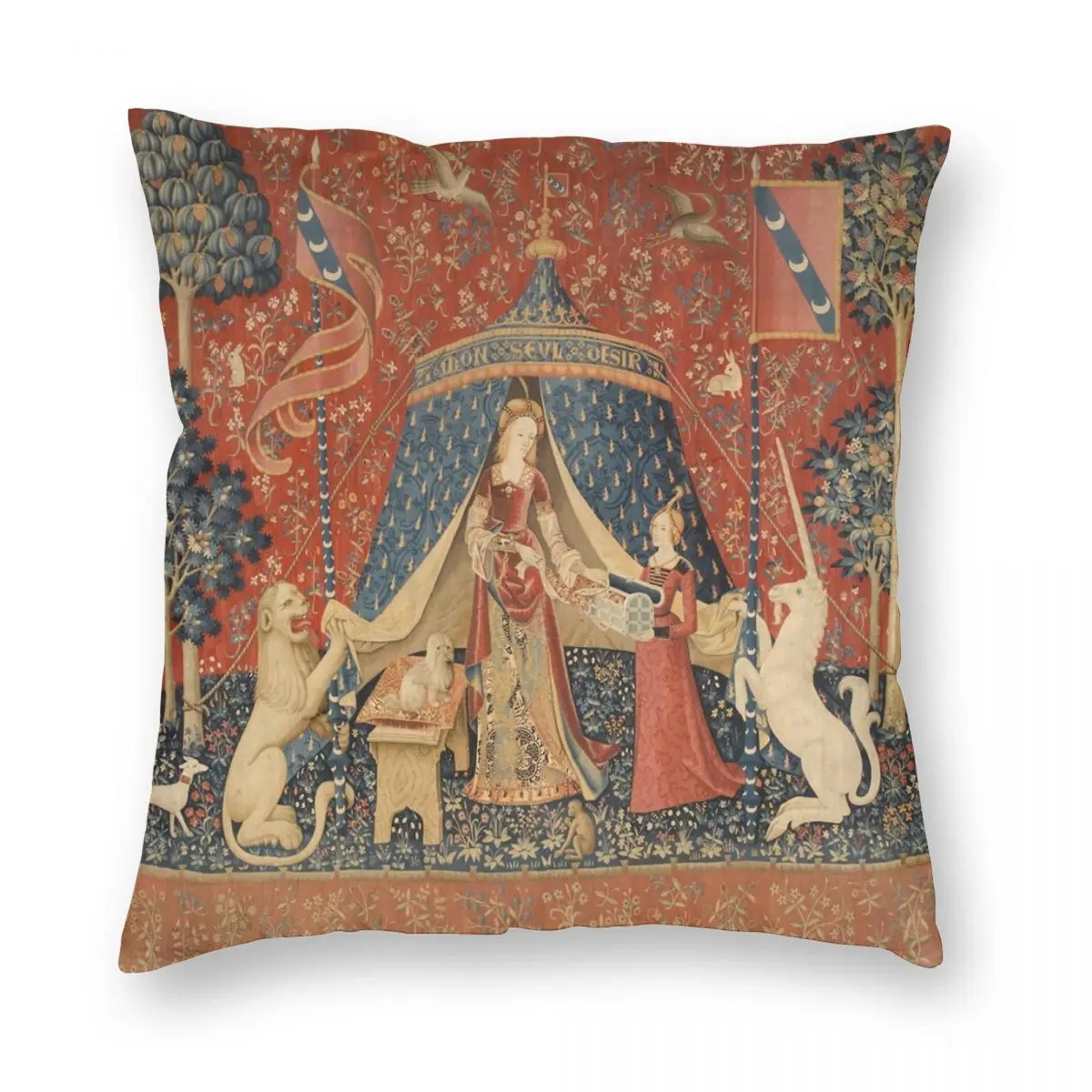 The Lady And The Unicorn A Mon Seul Desir Square Pillowcase Polyester Linen Velvet Pattern Zip Decor Home Cushion Cover
The Lady And The Unicorn A Mon Seul Desir Square Pillowcase Polyester Linen Velvet Pattern Zip Decor Home Cushion Cover