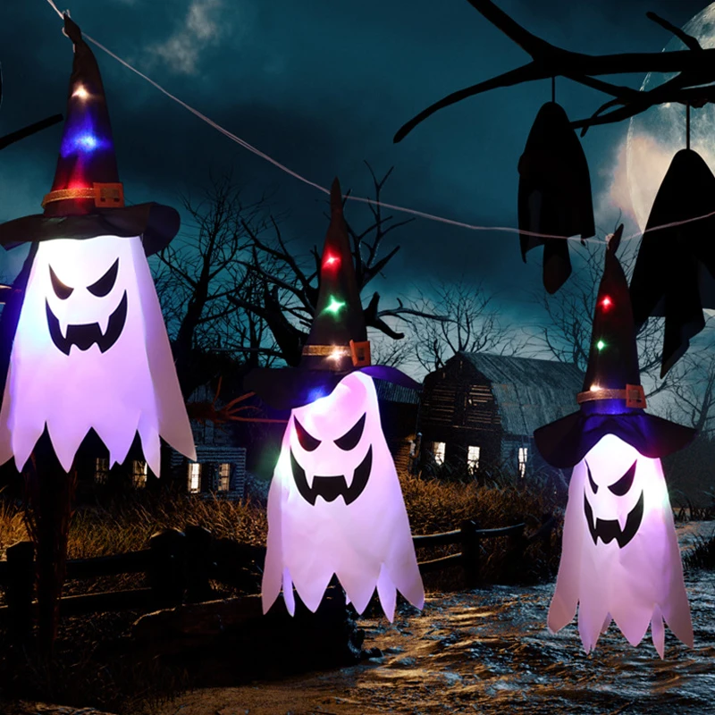 Halloween Decoration LED Flashing Light Glowing Ghost Witch Hat String Lights Holiday Home Garden Horror Atmosphere Room Battery
Halloween Decoration LED Flashing Light Glowing Ghost Witch Hat String Lights Holiday Home Garden Horror Atmosphere Room Battery