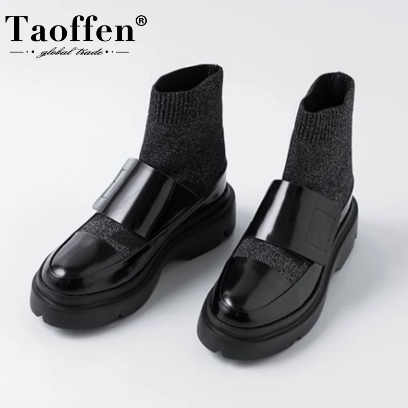 Женские ботильоны из натуральной кожи Taoffen, модные полусапожки на толстой подошве, Осенняя обувь, Размеры 33-40
Женские ботильоны из натуральной кожи Taoffen, модные полусапожки на толстой подошве, Осенняя обувь, Размеры 33-40
