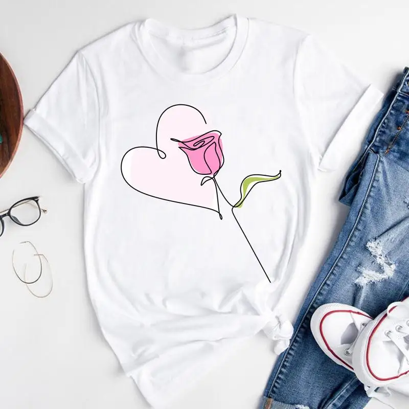 Women Graphic Cartoon Floral Flower Love Cute Ladies Short Sleeve Summer Fashion Print Female Clothes Tops Tees Tshirt T-shirt
Women Graphic Cartoon Floral Flower Love Cute Ladies Short Sleeve Summer Fashion Print Female Clothes Tops Tees Tshirt T-shirt