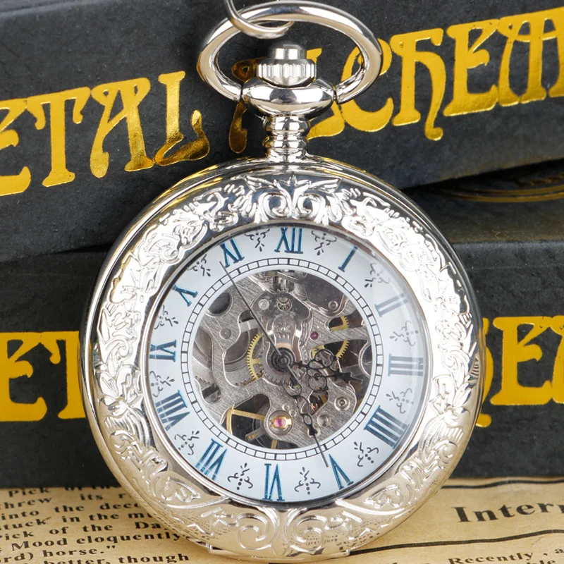 Romen Style Automatic Skeleton Mechanical Pocket Watch Hand-winding with Fob Watches and Box for Man Women PJX054
Romen Style Automatic Skeleton Mechanical Pocket Watch Hand-winding with Fob Watches and Box for Man Women PJX054