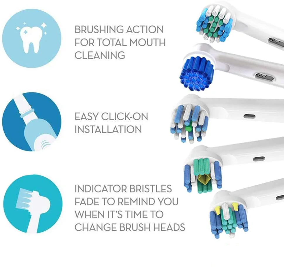 

20 Pack of 4 Sensitive Clean, 4 Floss Action, 4 Precision Clean & 4 Cross Action. Fits Oralb Electric Toothbrush