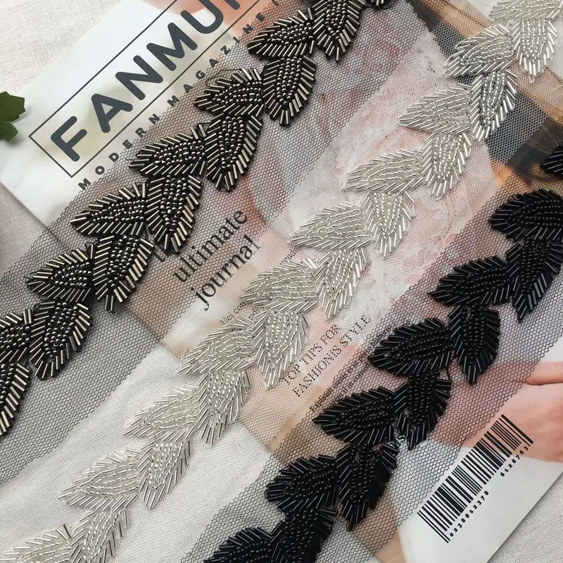 Beaded Wedding Dress Accessories Mesh Hand-sewn Tube Beads Leaf Gun Color Lace Bar Code DIY Neckline Material
Beaded Wedding Dress Accessories Mesh Hand-sewn Tube Beads Leaf Gun Color Lace Bar Code DIY Neckline Material