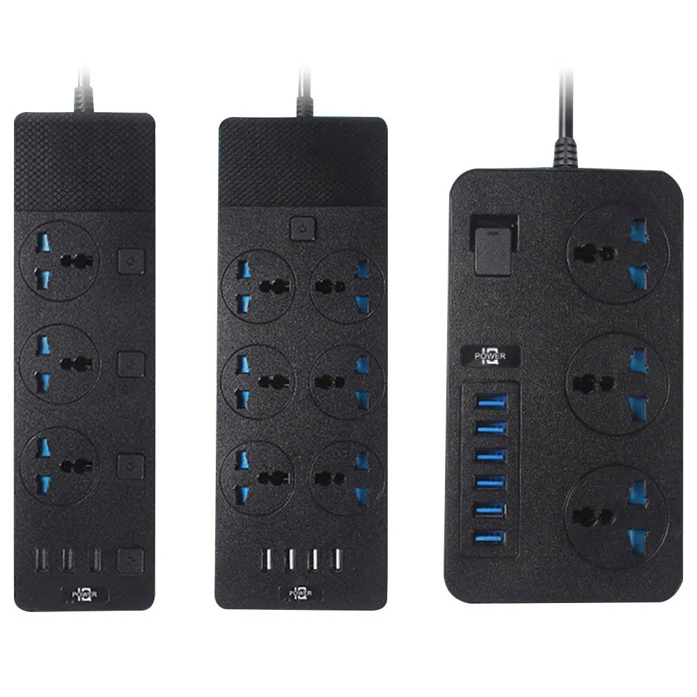 Power Strip Surge Protector 3/6 AC Outlets and 3/4/6 USB Ports Long Extension Cord for Home Office GB/US/EU/UK
Power Strip Surge Protector 3/6 AC Outlets and 3/4/6 USB Ports Long Extension Cord for Home Office GB/US/EU/UK