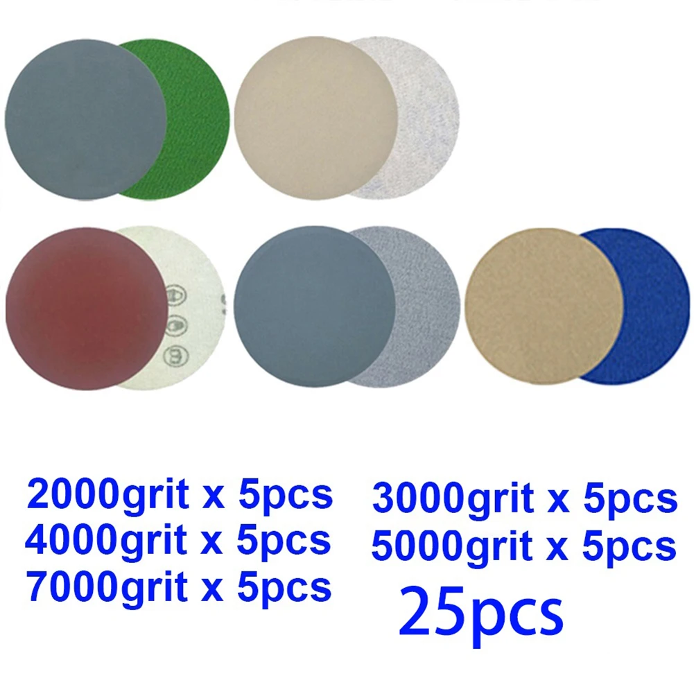 25pcs Hook And Loop 3 Inch 2000 3000 4000 5000 7000Grit Sandpaper Sanding Discs For Stone, Lacquer Finish, Mirror Finish
25pcs Hook And Loop 3 Inch 2000 3000 4000 5000 7000Grit Sandpaper Sanding Discs For Stone, Lacquer Finish, Mirror Finish