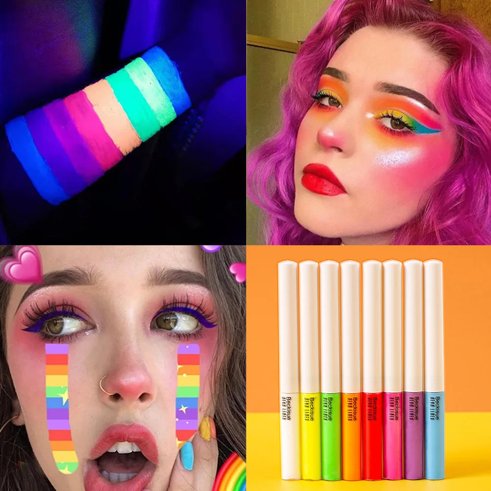 8 Colors Neon Liquid Eyeliner Luminous UV Eyeliner Waterproof and Smudge-Proof Eyeliner Pen Face Paint Makeup
8 Colors Neon Liquid Eyeliner Luminous UV Eyeliner Waterproof and Smudge-Proof Eyeliner Pen Face Paint Makeup