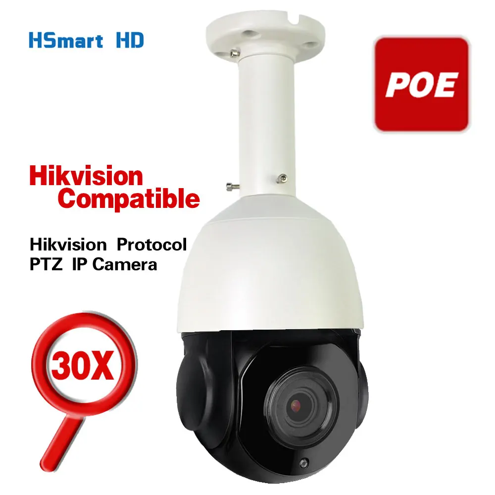 

5MP PTZ POE IP Camera 30X Zoom Speed Dome Camera IR 60M H.265 Outdoor Security Camera Weatherproof Hikvision Compatible NVR