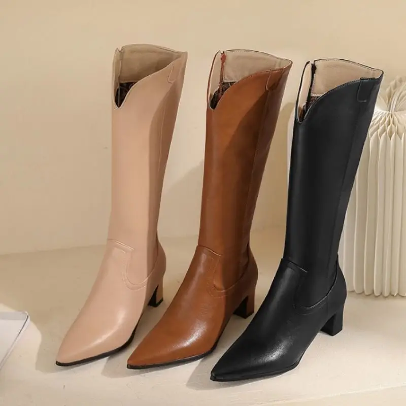 KemeKiss Size 30-43 Women Knee Boots Fashion Zipper High Heel Winter Shoes Woman Sexy Pointed Toe Long Boot Office Lady Footwear 
KemeKiss Size 30-43 Women Knee Boots Fashion Zipper High Heel Winter Shoes Woman Sexy Pointed Toe Long Boot Office Lady Footwear