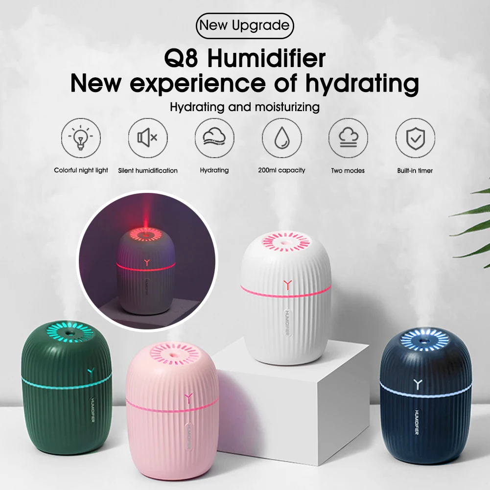 Ultrasonic Mini Air Humidifier Aroma Essential Oil Diffuser Portable 200ml Humidifier for Home Car USB with LED Night Lamp
Ultrasonic Mini Air Humidifier Aroma Essential Oil Diffuser Portable 200ml Humidifier for Home Car USB with LED Night Lamp