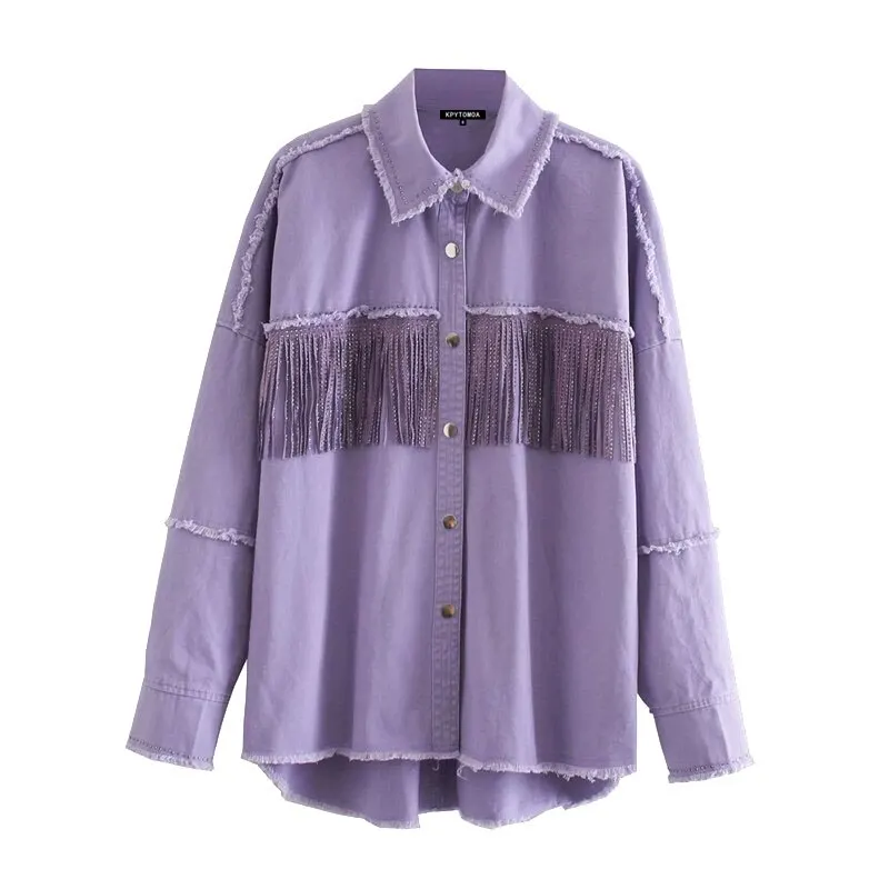 Hot Sale Women Tassel Beaded Oversized Denim Jacket Coat Vintage Fashion Long Sleeve Frayed Trim Outerwear Chic Loose Tops 
Hot Sale Women Tassel Beaded Oversized Denim Jacket Coat Vintage Fashion Long Sleeve Frayed Trim Outerwear Chic Loose Tops