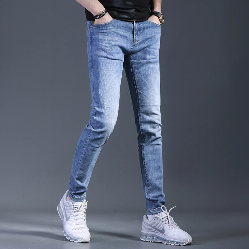 Summer New Men Blue Jeans Korean Style Casual Slim Fit Pencil Pants Streetwear Stretch Denim Trousers
Summer New Men Blue Jeans Korean Style Casual Slim Fit Pencil Pants Streetwear Stretch Denim Trousers