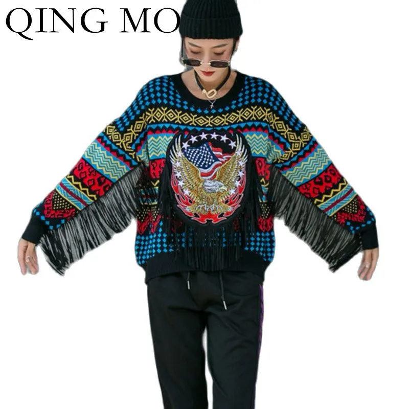 Женский свитер с длинным рукавом QING MO, свободный Трикотажный свитер с вышивкой в виде бахромы, осень 2021
Женский свитер с длинным рукавом QING MO, свободный Трикотажный свитер с вышивкой в виде бахромы, осень 2021