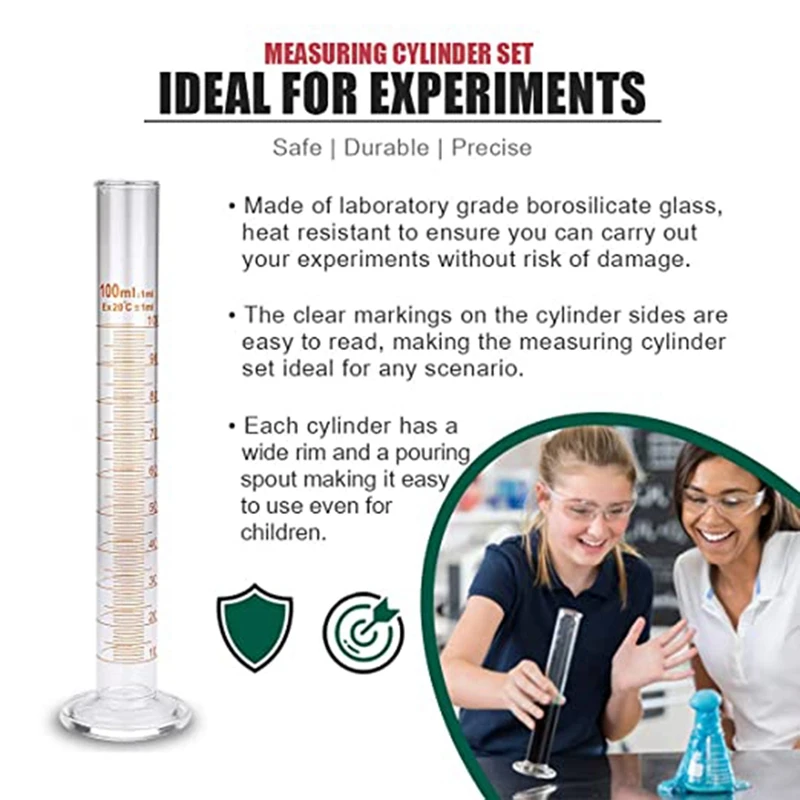 Glass Gradient Cylinder Set,Thick Laboratory Cylinder Measuring Cylinder,2 Glass Droppers,2 Brushes and Stirring Rods
Glass Gradient Cylinder Set,Thick Laboratory Cylinder Measuring Cylinder,2 Glass Droppers,2 Brushes and Stirring Rods