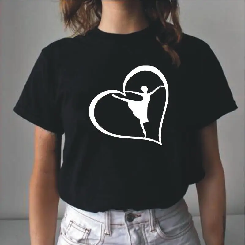 Fashion Ballerina Heart Printed Women T-shirt Short Sleeve Summer Casual Tee Shirt Femme Casual Harajuku Shirt Camisas De Mujer
Fashion Ballerina Heart Printed Women T-shirt Short Sleeve Summer Casual Tee Shirt Femme Casual Harajuku Shirt Camisas De Mujer