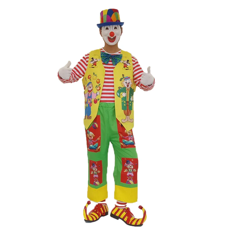 Funny Clown Magician Outfits For Men Circus Club Costumes Stage Performance Clothing Advertising Joker Cosplay Halloween Party 
Funny Clown Magician Outfits For Men Circus Club Costumes Stage Performance Clothing Advertising Joker Cosplay Halloween Party