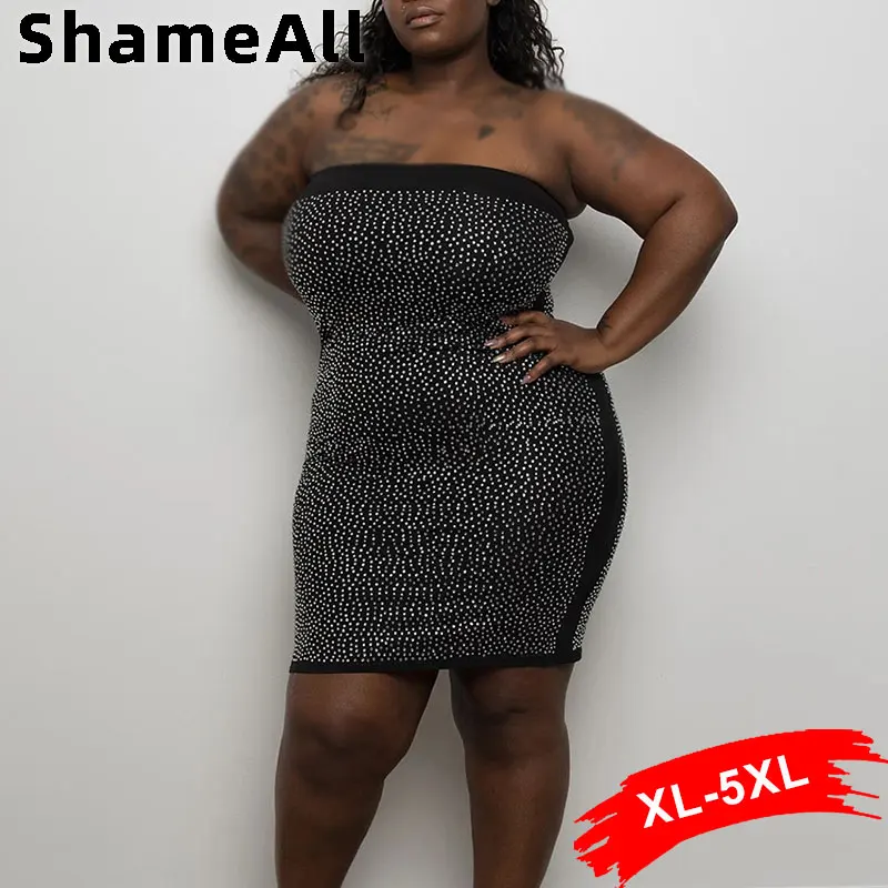 Plus Size Glitter Dress Shiny Birthday Party 4XL Sleeveless Off Shoulder Summer Strapless Dresses Bodycon Sexy Short Prom Dress
Plus Size Glitter Dress Shiny Birthday Party 4XL Sleeveless Off Shoulder Summer Strapless Dresses Bodycon Sexy Short Prom Dress