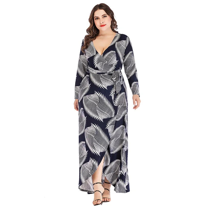 DOIB Women Long Dress Plus Size V Neck Print Irregular Hem Sashes Maxi Large Size Wrap Dress 2020 Autumn Vintage Dress 6XL
DOIB Women Long Dress Plus Size V Neck Print Irregular Hem Sashes Maxi Large Size Wrap Dress 2020 Autumn Vintage Dress 6XL