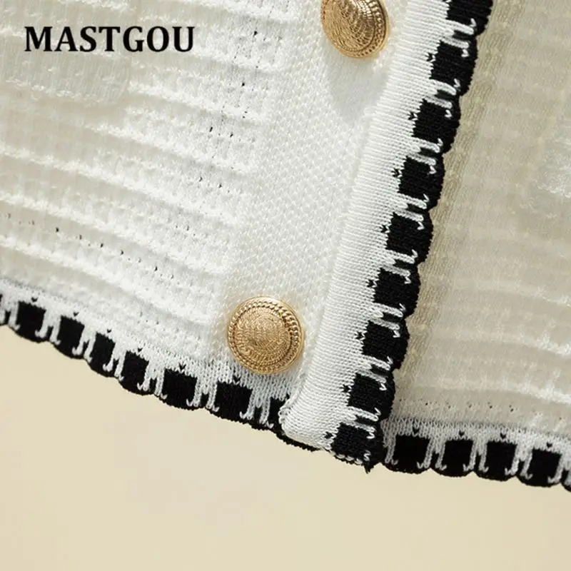 MASTGOU Summer Short Sleeve Women Cardigan Sweater V Neck Single Breast Women Top Tee Shirt Black White Knitted Jumper Pocket
MASTGOU Summer Short Sleeve Women Cardigan Sweater V Neck Single Breast Women Top Tee Shirt Black White Knitted Jumper Pocket
