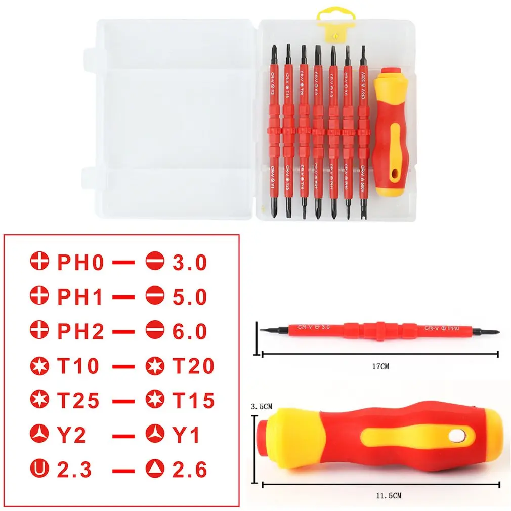8PCS Multi-purpose Screwdriver Bit Set for Electrical Insulated Kit Household Repairing Maintenance Tools
8PCS Multi-purpose Screwdriver Bit Set for Electrical Insulated Kit Household Repairing Maintenance Tools