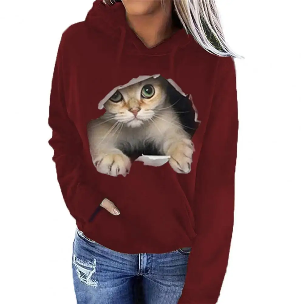 Women Sweatshirt Animal Pattern Drawstring Autumn Winter Long Sleeve Loose Hoodie for Daily Wear
Women Sweatshirt Animal Pattern Drawstring Autumn Winter Long Sleeve Loose Hoodie for Daily Wear