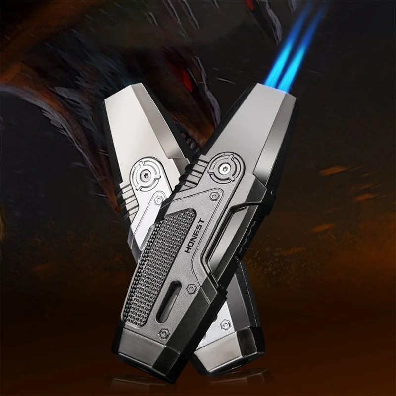 New Tyrannosaurus Double Torch Flame Cigar Lighter Strong Power Windproof Metal body High Quality Cigarette Lighter(No Gas)
New Tyrannosaurus Double Torch Flame Cigar Lighter Strong Power Windproof Metal body High Quality Cigarette Lighter(No Gas)