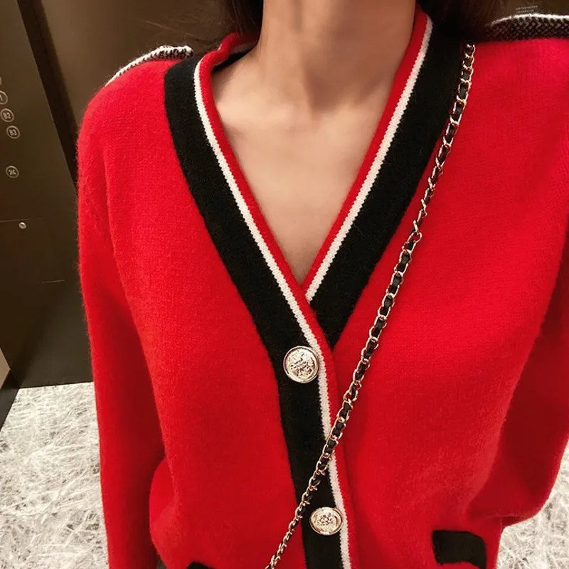 2020 Autumn Winter Women New Patchwork Panelled Loose Single Breasted Versatile Long Sleeve Top Knitted Sweater Coat V688
2020 Autumn Winter Women New Patchwork Panelled Loose Single Breasted Versatile Long Sleeve Top Knitted Sweater Coat V688