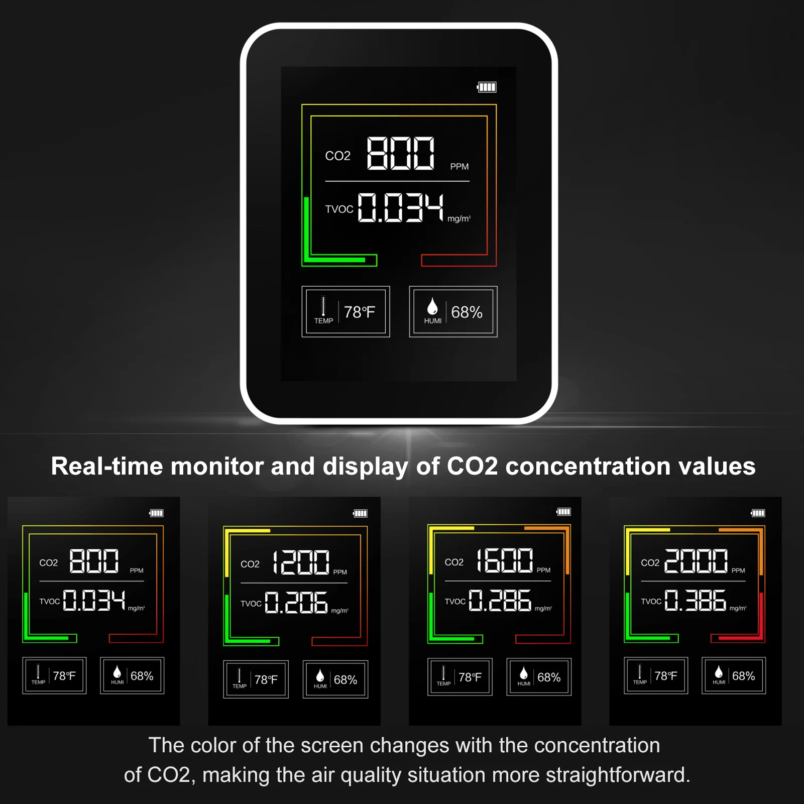 NEW Gas Detector Gas Analyzer Air Quality Monitor carbon dioxide CO2 Meter Air Analyzer CO2 Detector CO2 Sensor CO2 Monitor
NEW Gas Detector Gas Analyzer Air Quality Monitor carbon dioxide CO2 Meter Air Analyzer CO2 Detector CO2 Sensor CO2 Monitor