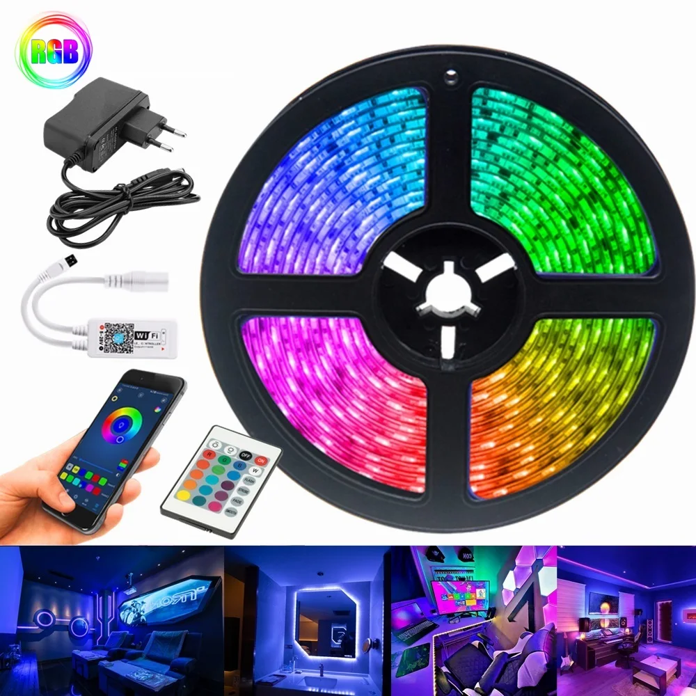 LED Light Strip For Christmas Party Flexible Ribbon String Diode RGB Bedroom Decoration WIfi Control Compatible Alexa Google 
LED Light Strip For Christmas Party Flexible Ribbon String Diode RGB Bedroom Decoration WIfi Control Compatible Alexa Google