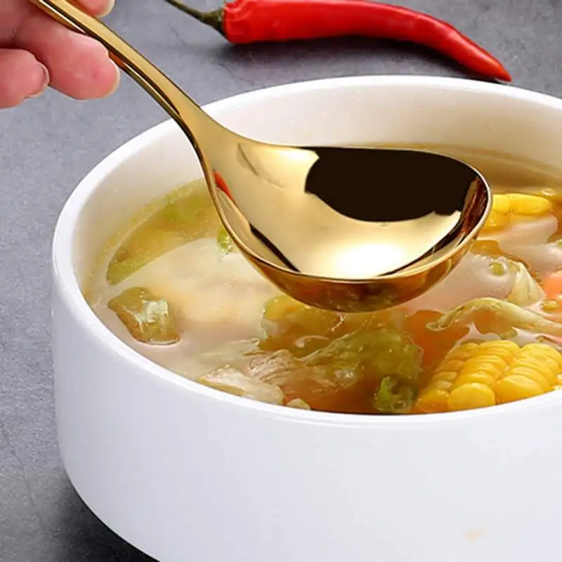 Бытовая суповая ложка из нержавеющей стали большая круглая бутылка кухонная