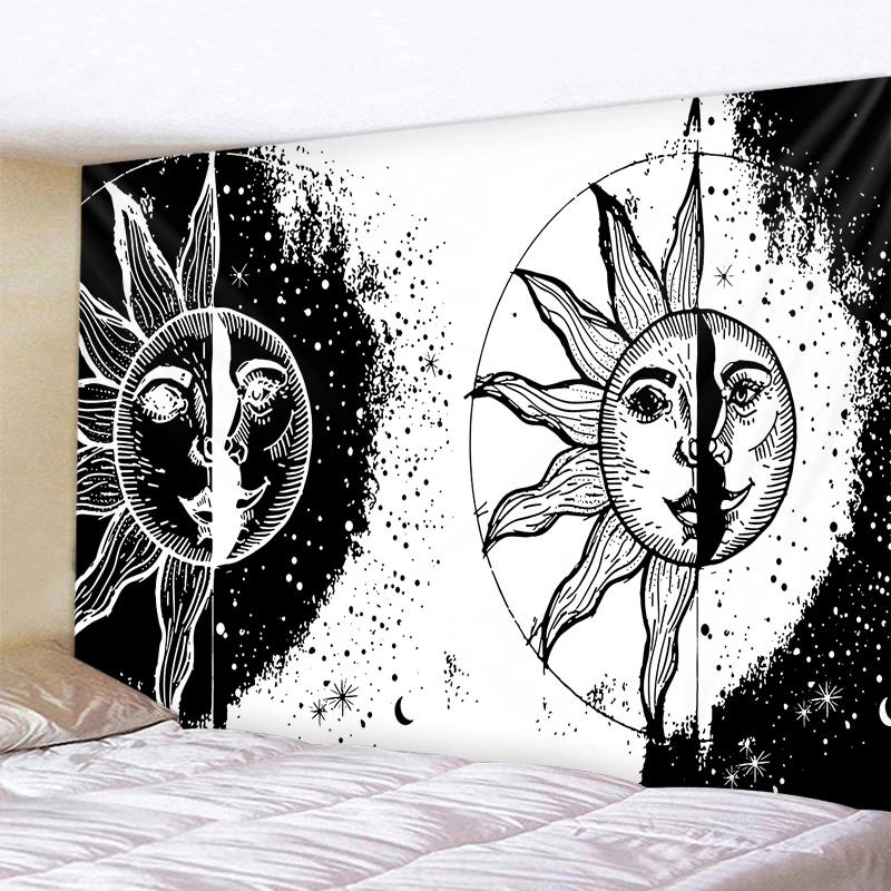 Starry Sky Tapestry Mandala Tapestry Moon Sun White Black Tapestry Hippie Tapestry Bedroom Decoration Psychedelic Tapestry
Starry Sky Tapestry Mandala Tapestry Moon Sun White Black Tapestry Hippie Tapestry Bedroom Decoration Psychedelic Tapestry