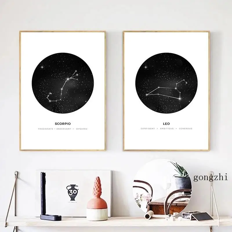12 Constellations Nordic Posters Minimalist Starry Sky Canvas Painting and Prints Modern Wall Art for Living Room Home Decor
12 Constellations Nordic Posters Minimalist Starry Sky Canvas Painting and Prints Modern Wall Art for Living Room Home Decor