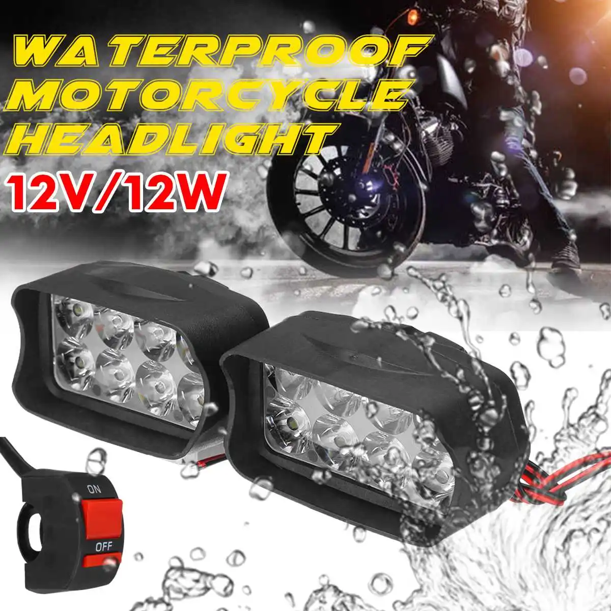 12V 12W Motorcycle LED Headlights Spotlights Super Bright Fog Spot Lamp Waterproof Auxiliary Driving Lights Headlamp With ON OFF
12V 12W Motorcycle LED Headlights Spotlights Super Bright Fog Spot Lamp Waterproof Auxiliary Driving Lights Headlamp With ON OFF