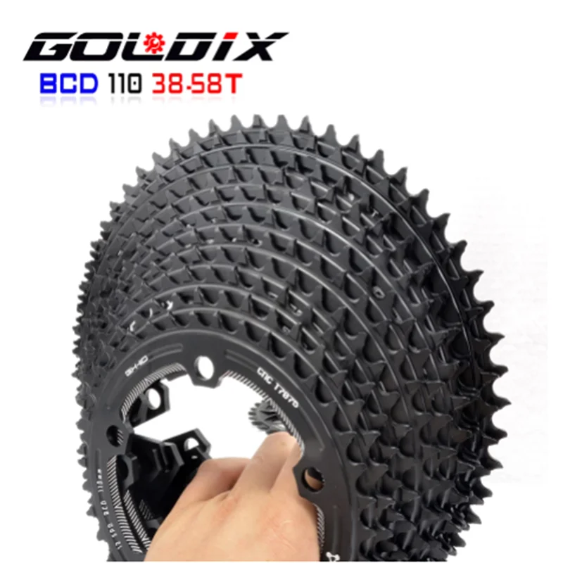 

GOLDIX 110/5 BCD 110BCD шоссейный велосипед, узкая широкая звезда 38T-58T, велосипедная звезда для Shimano sram, велосипедная звезда