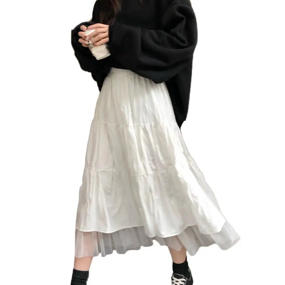 Fashion Women Skirts A Line Pleated Tulle Elastic High Waist Party Long Maxi Skirt Summer Female White Long Skirt Streetwear
Fashion Women Skirts A Line Pleated Tulle Elastic High Waist Party Long Maxi Skirt Summer Female White Long Skirt Streetwear