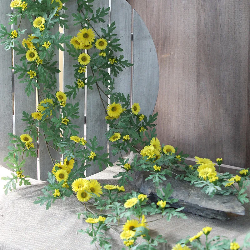 

Artificial Daisy Flower Vine Simulation Sunflower Rattan Hanging Wedding Decoration Living Room Decor Silk Flower Wreath
