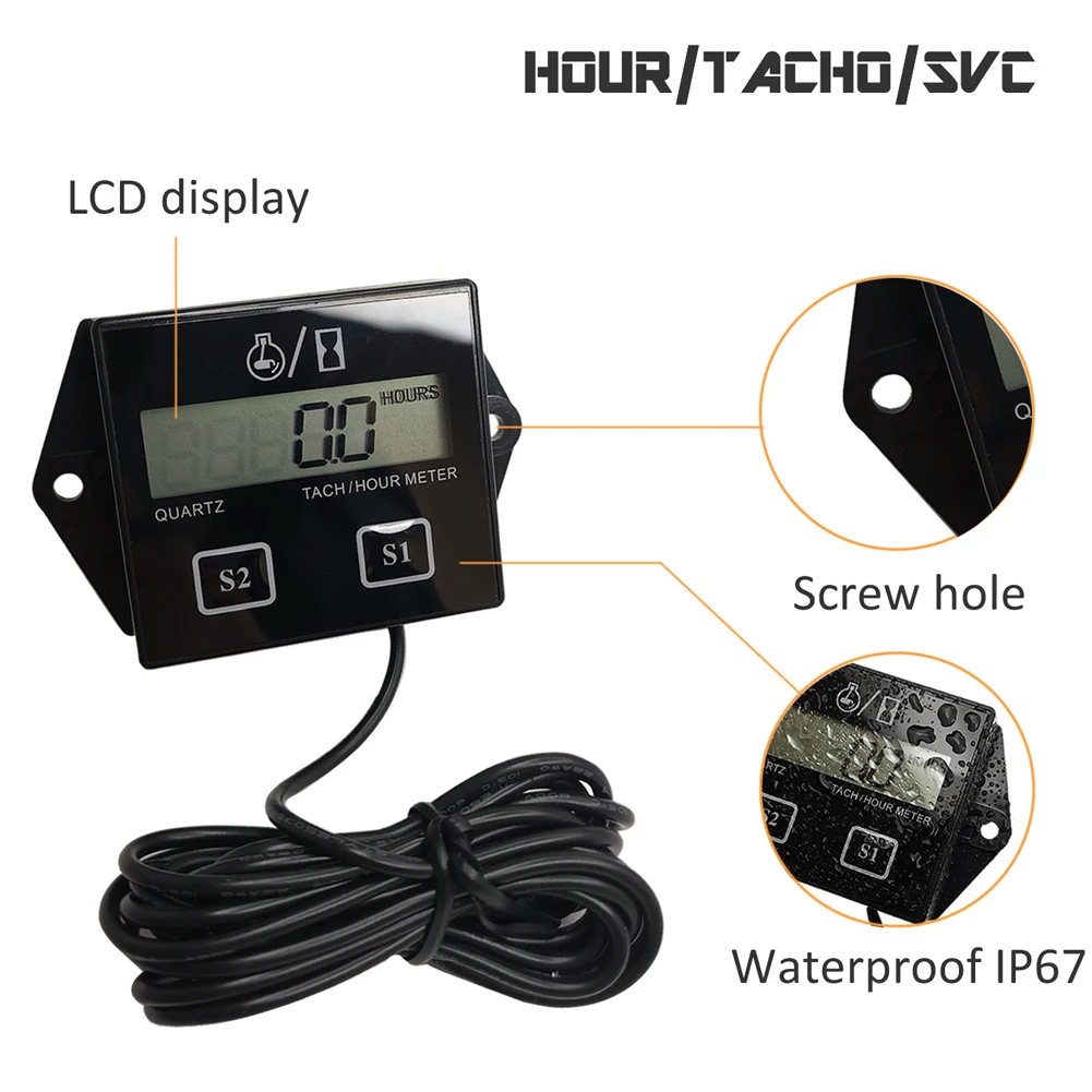 High quality Digital Tach Hour Meter Tachometer for 2 or 4 Stroke Gas Engine Motorcycle Lawnmower ATV Boat Fast delivery
High quality Digital Tach Hour Meter Tachometer for 2 or 4 Stroke Gas Engine Motorcycle Lawnmower ATV Boat Fast delivery