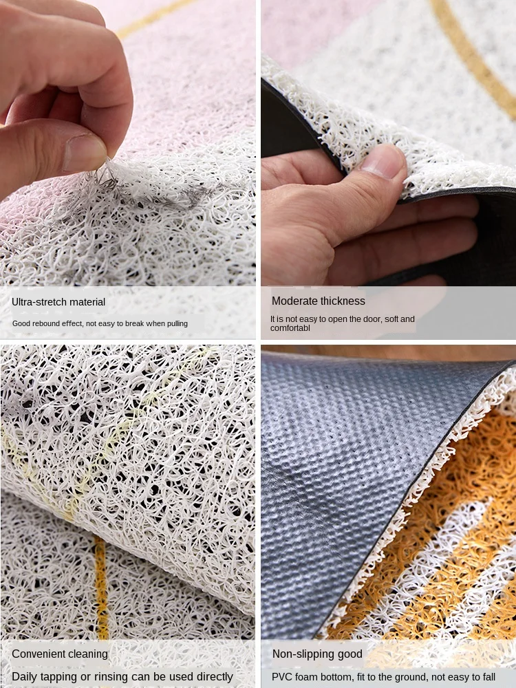 Doormat Dust Removal Stain Resistant Foot PVC Door Mat Nordic Style Silk Loop Hallway Mat Outdoor Household Family Mat Carpet
Doormat Dust Removal Stain Resistant Foot PVC Door Mat Nordic Style Silk Loop Hallway Mat Outdoor Household Family Mat Carpet