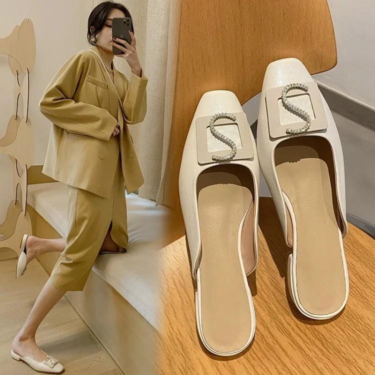 Genuine Leather Women's Shoes New Spring 2021 Square Head Middle Heel Muller for Lazy People to Wear Half Slippers
Genuine Leather Women's Shoes New Spring 2021 Square Head Middle Heel Muller for Lazy People to Wear Half Slippers