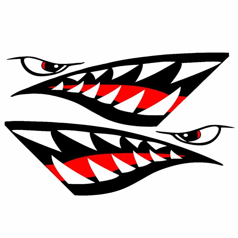 

Car Stickers decor Motorcycle Decals Shark Mouth Teeth Cartoon Decal Decorative Accessories Creative Waterproof PVC,13*13CM