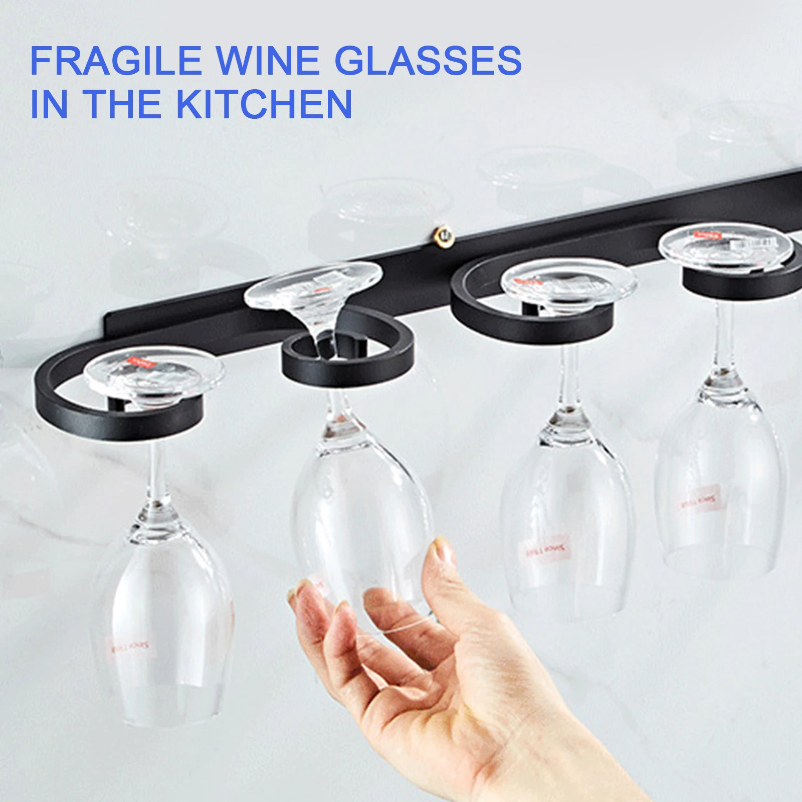 VOGVIGO Kitchen Wall-mounted Wine Glass Holder Household Aluminum Alloy Goblet Holder Goblet Holder Bar Inverted Cup Holder Tool
VOGVIGO Kitchen Wall-mounted Wine Glass Holder Household Aluminum Alloy Goblet Holder Goblet Holder Bar Inverted Cup Holder Tool