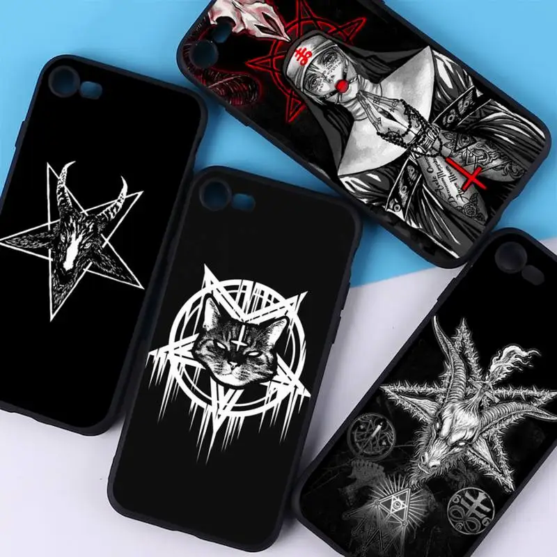 

YNDFCNB Pentagram 666 Demonic Satanic Phone Case for iPhone 11 12 13 mini pro XS MAX 8 7 6 6S Plus X 5S SE 2020 XR cover