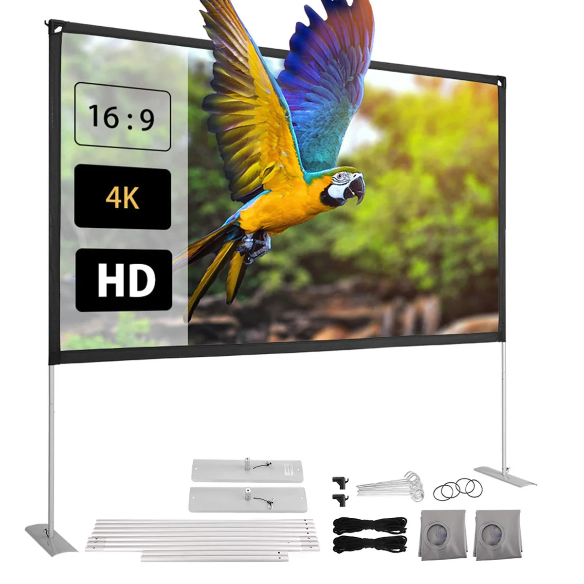 100 inch Projection Screen 16:9 with Stand 4K Resolution 160°Viewing Angle Wide Compatibility Projector Screen for Home Theater
100 inch Projection Screen 16:9 with Stand 4K Resolution 160°Viewing Angle Wide Compatibility Projector Screen for Home Theater